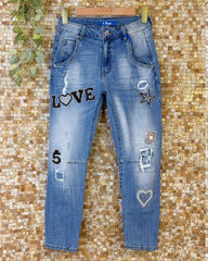 Jeans med love patches - ITFEB25