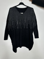Strikbluse med bling - ITJULI25