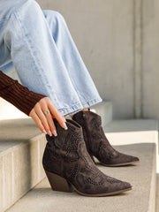 Brune cowboystøvler med bling