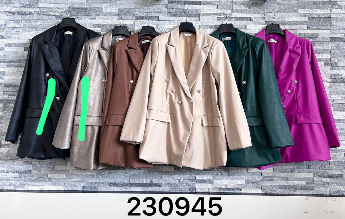 Blazer i læderlook - Brystmål 130cm