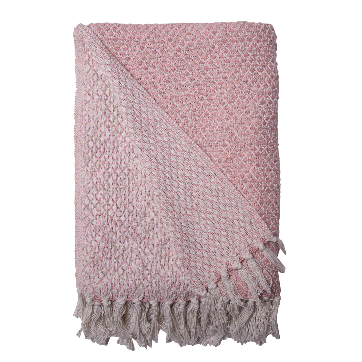 Plaid Net Støvet Rosa/Hvid 130x180 cm