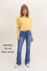 Jeans med bootcut og stjernebling