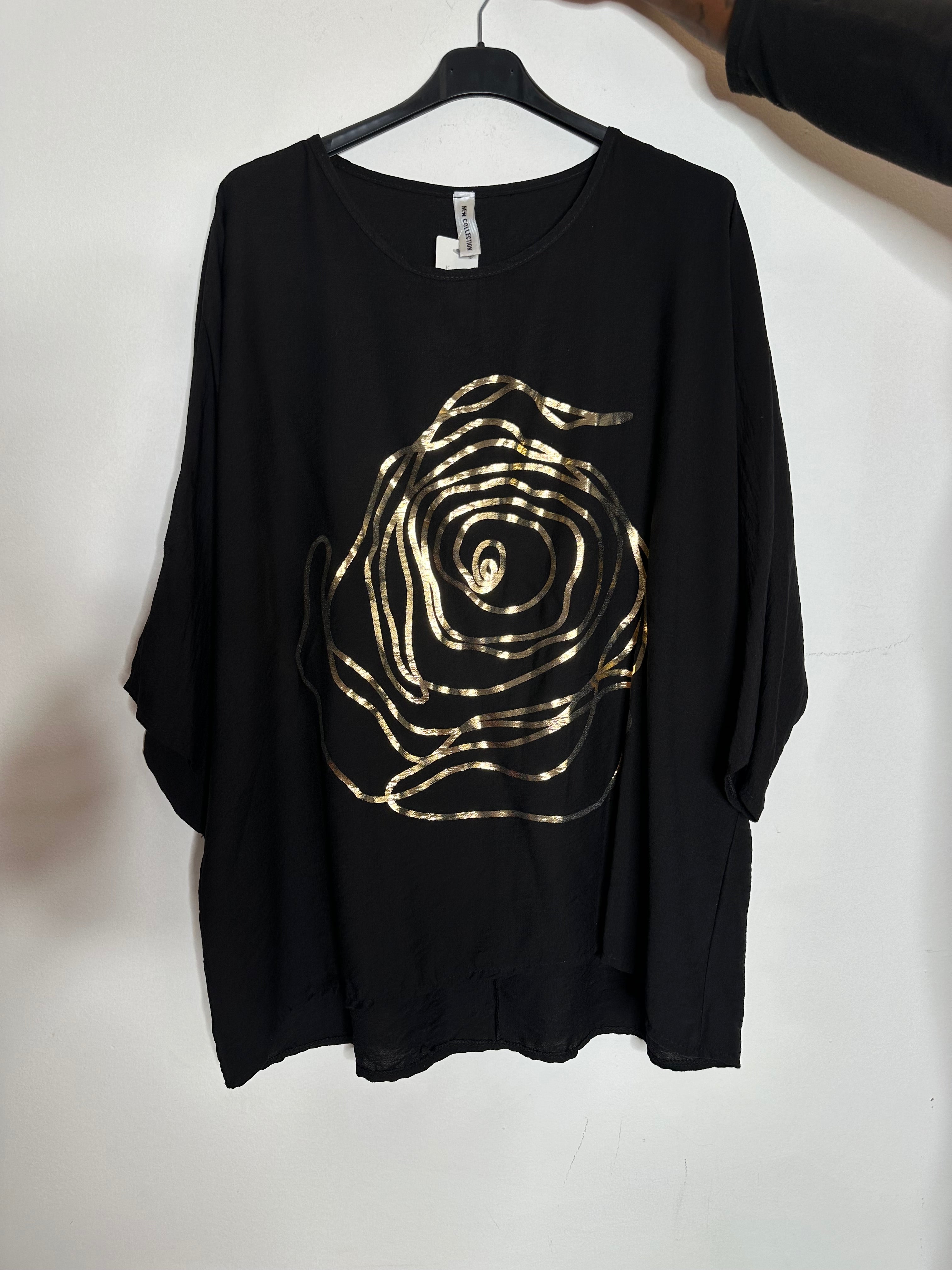 Bluse med guld rose - ITJULI25