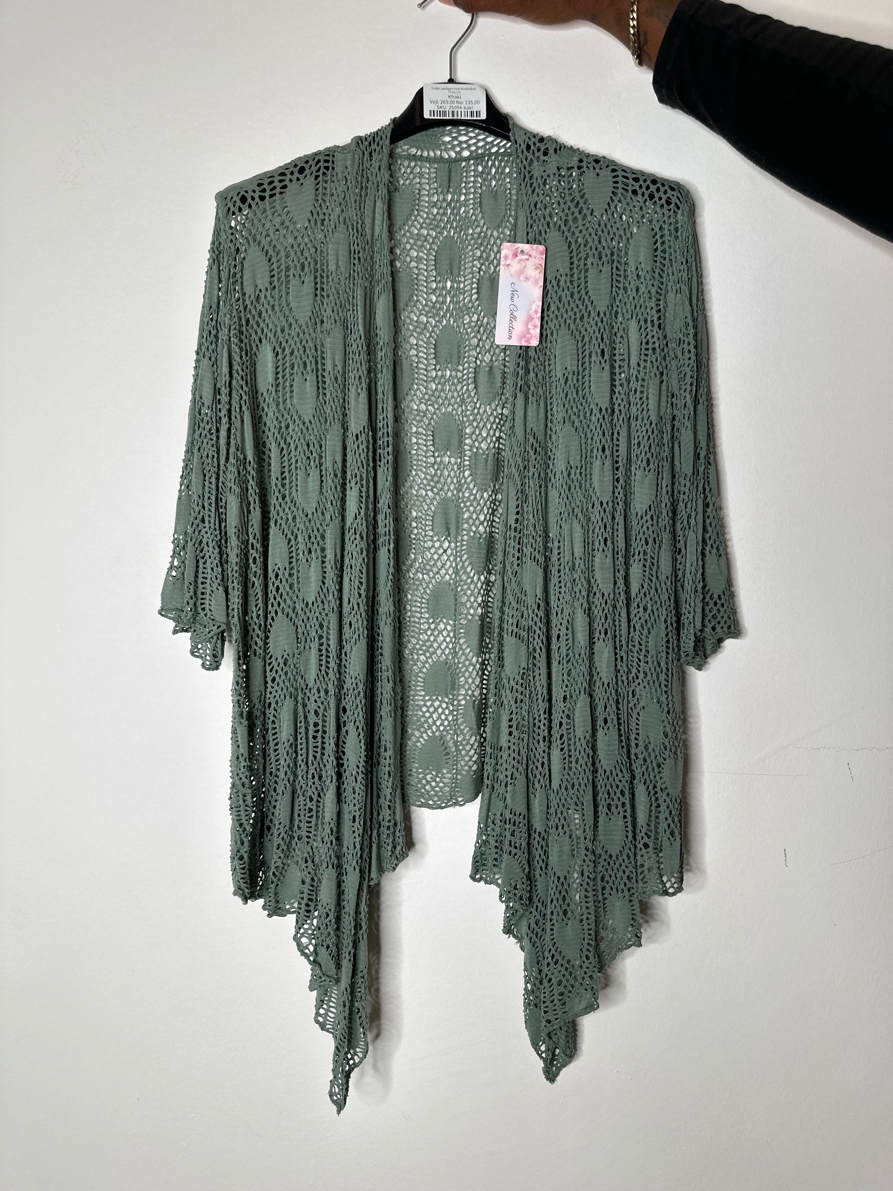 Hullet cardigan med bindebånd - ITJULI25