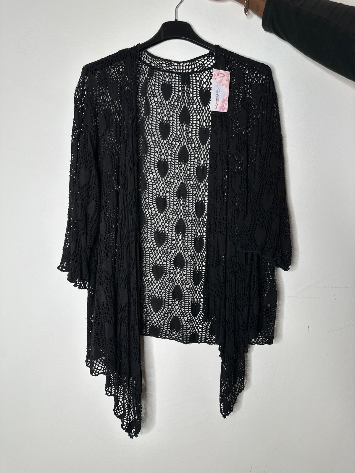 Hullet cardigan med bindebånd - ITJULI25