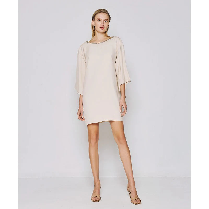 Access Mini dress with embroidered rhinestones