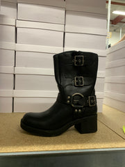 Biker boot med spænder mellemlængde skaft