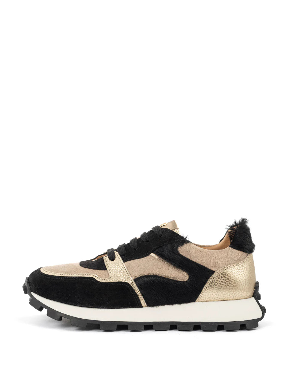 Babouche Lifestyle Sneakers Sort Guld Beige
