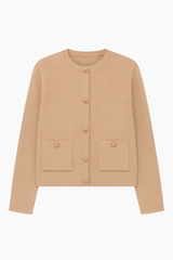 Strikjakke med guld knapper by Krone 1