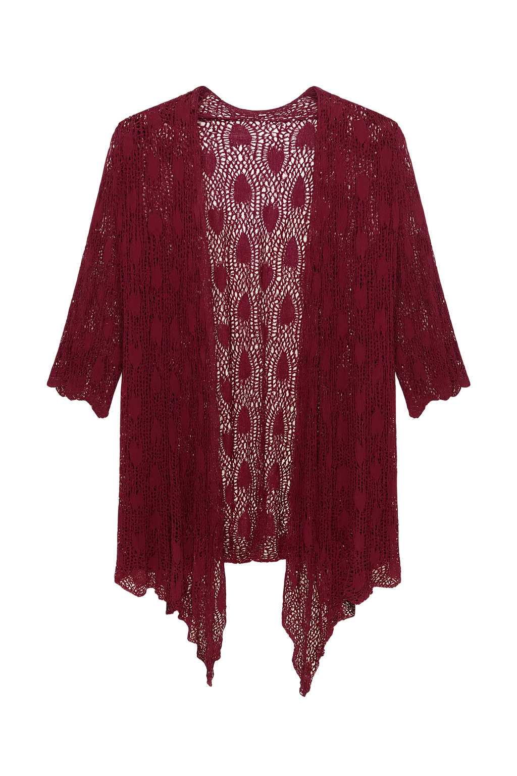 Hullet cardigan med bindebånd