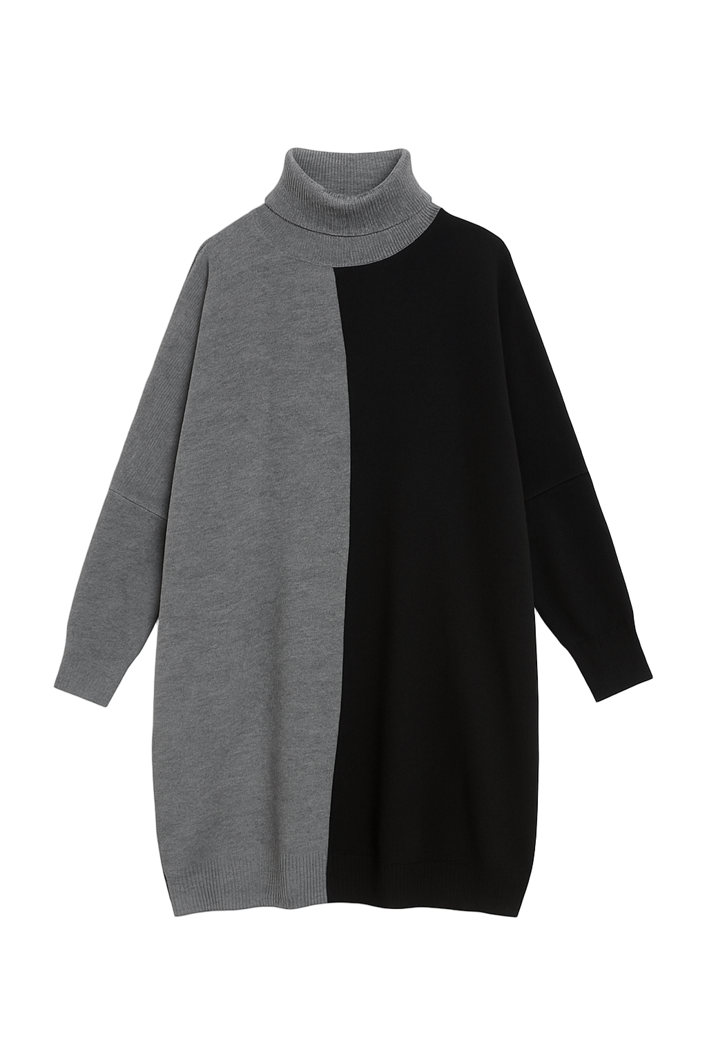 Tofarvet striktunika med krave og lurex