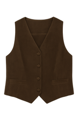 Fløjlsvest Med Knapper