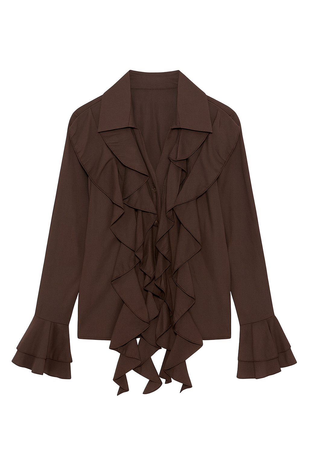 Skjorte med flæse rækker