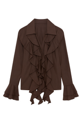 Skjorte med flæse rækker