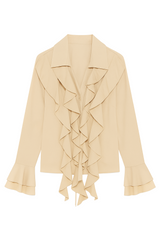 Skjorte med flæse rækker