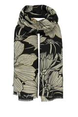 Tørklæde med store blomster og guld - ITJULI25 by Katier