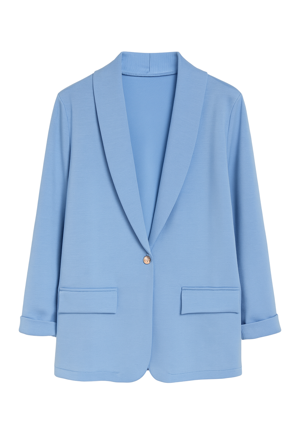 Blazer i blødt stof og guld knap
