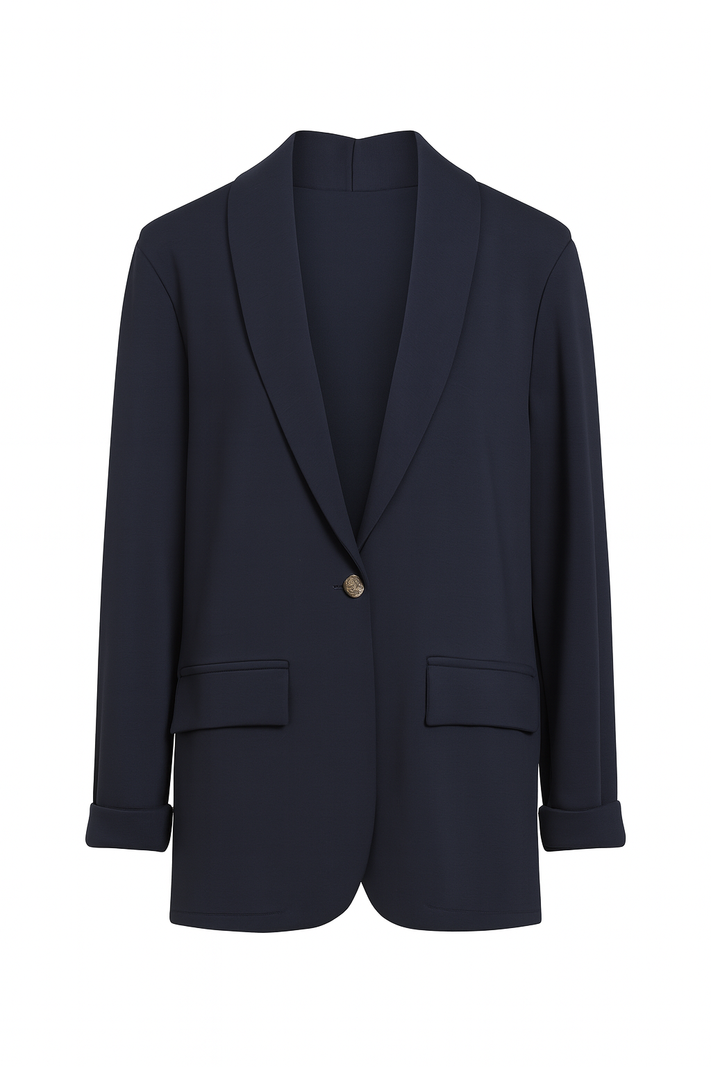 Blazer i blødt stof og guld knap