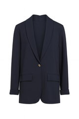 Blazer i blødt stof og guld knap