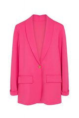 Blazer i blødt stof og guld knap