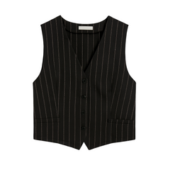 Vest med glimmer striber - brystmål 100cm