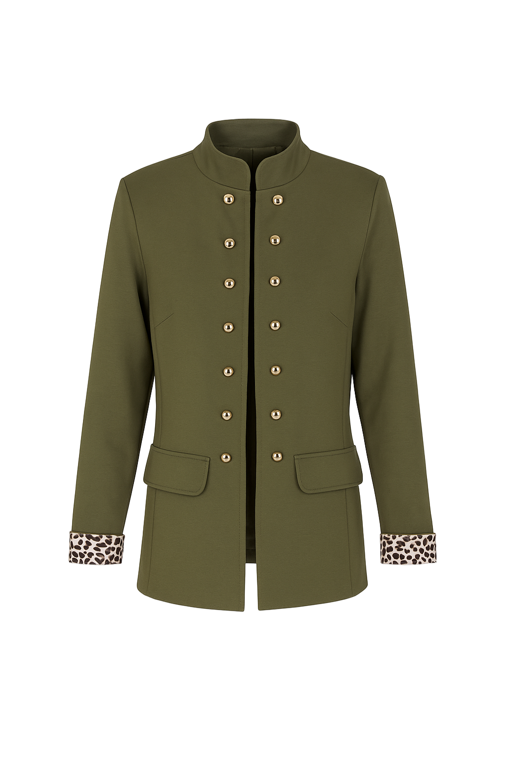 Blazer jakke med guld knapper og leo cuffs