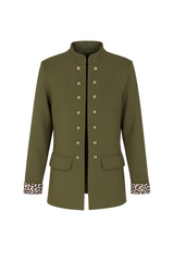 Blazer jakke med guld knapper og leo cuffs