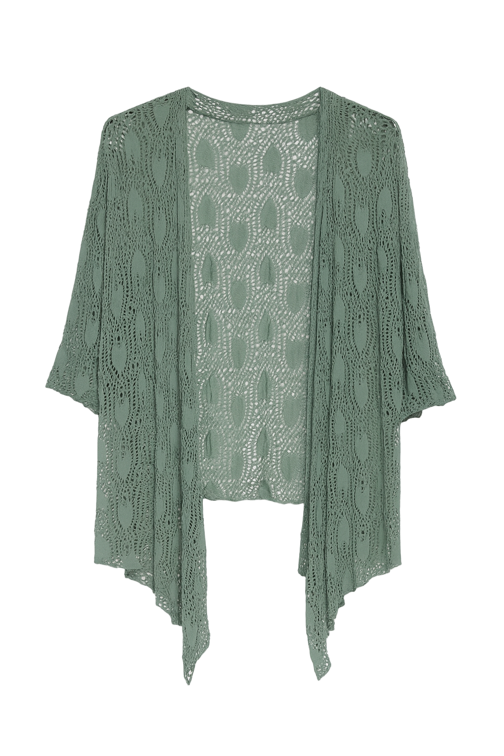 Hullet cardigan med bindebånd