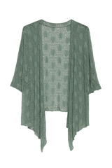 Hullet cardigan med bindebånd