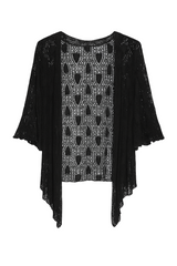 Hullet cardigan med bindebånd