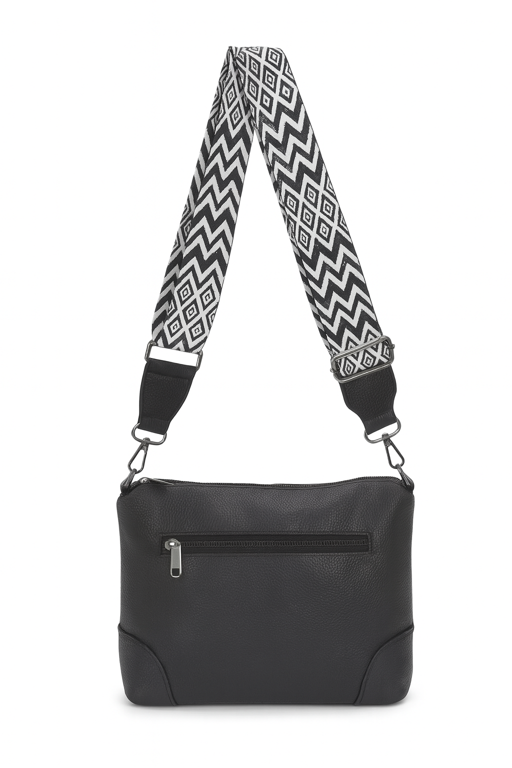 Taske med zigzag taskestrop 22x13x25cm