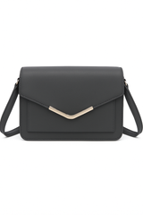 Firkantet crossbody taske med guld detalje 16x8x23cm