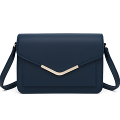 Firkantet crossbody taske med guld detalje 16x8x23cm