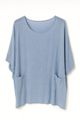 Oversize bluse med lommer - Brystmål 160cm