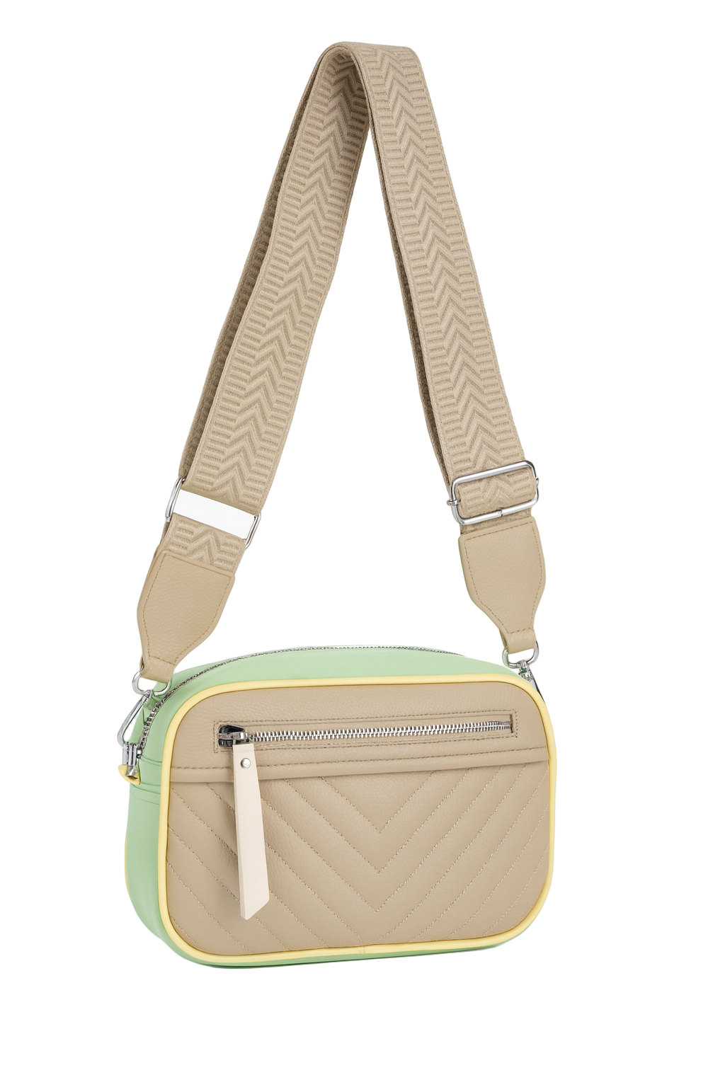Color block crossbody taske 24x8x18cm - Ingen returret