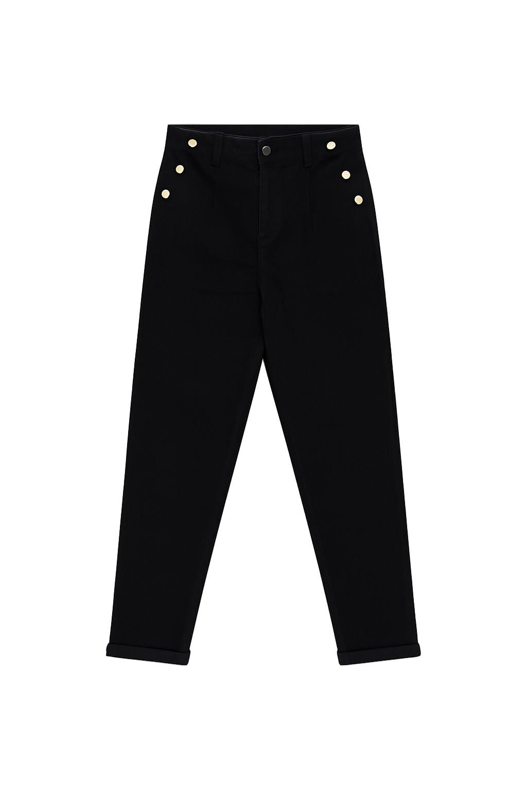 Jeans med guld knapper mom fit