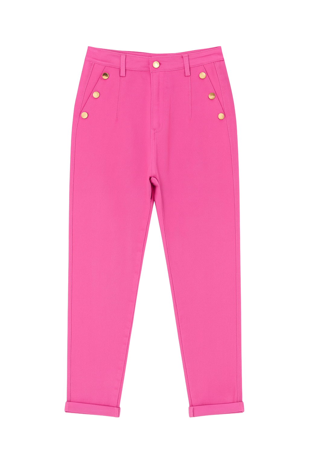 Jeans med guld knapper mom fit