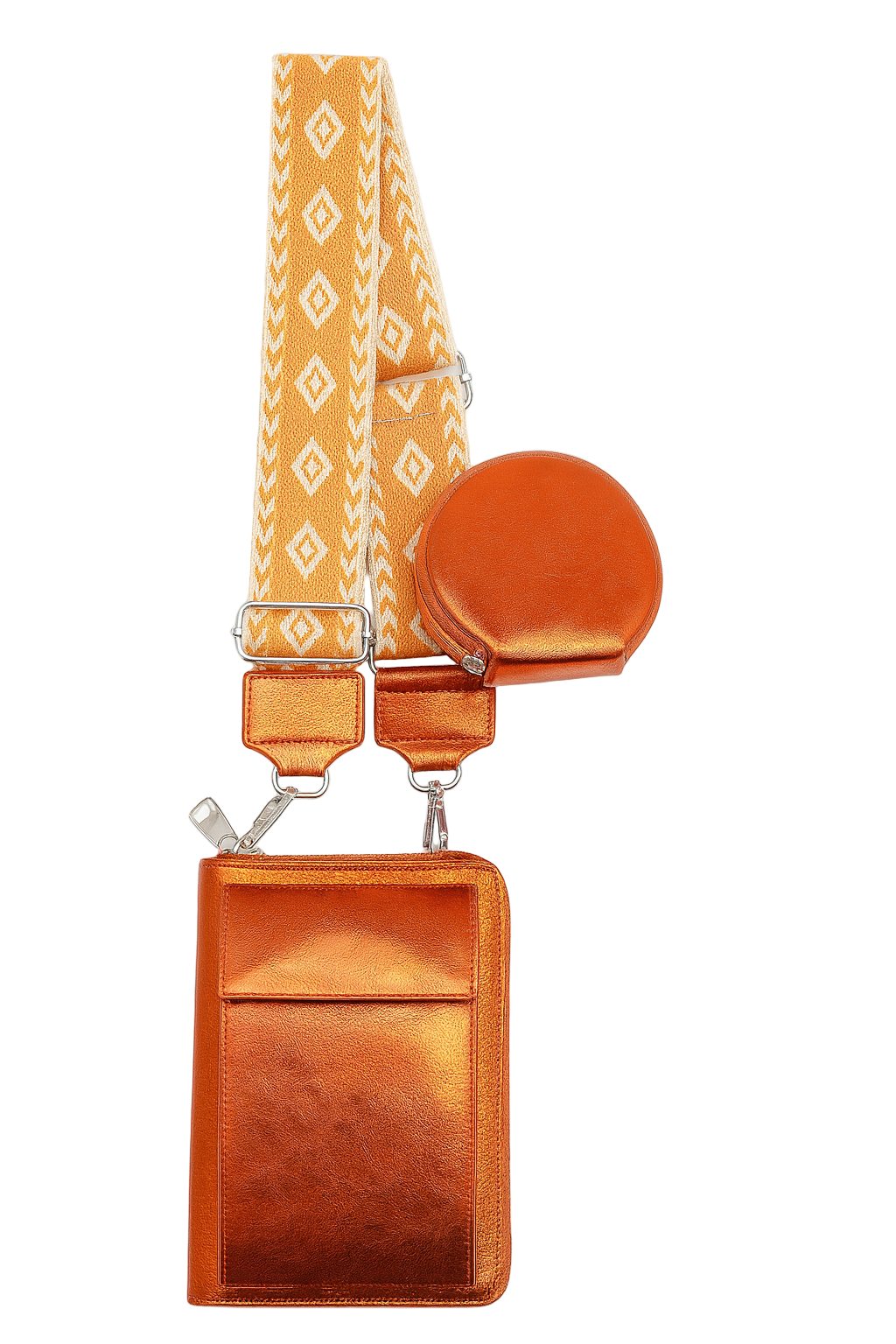 Shiny telefontaske/pung med skulderstrop stående – 20cm x 11cm x 4cm