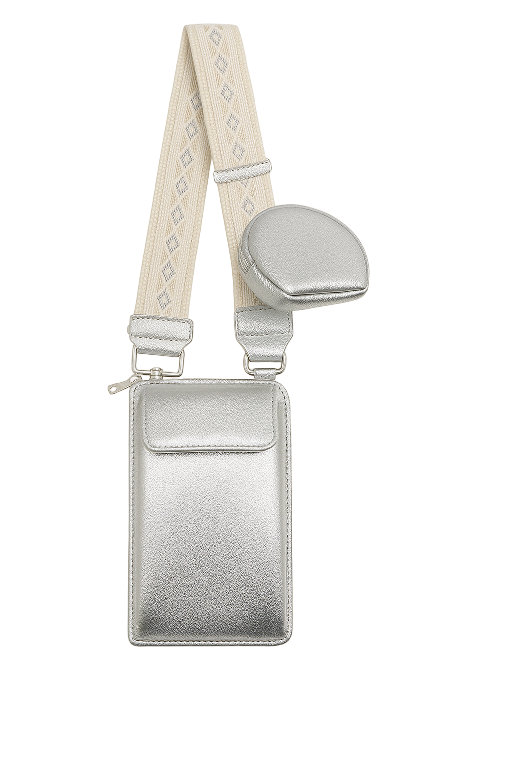 Shiny telefontaske/pung med skulderstrop stående – 20cm x 11cm x 4cm