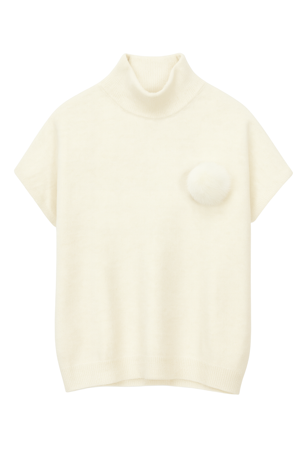 Strikvest med pels broche by Krone 1