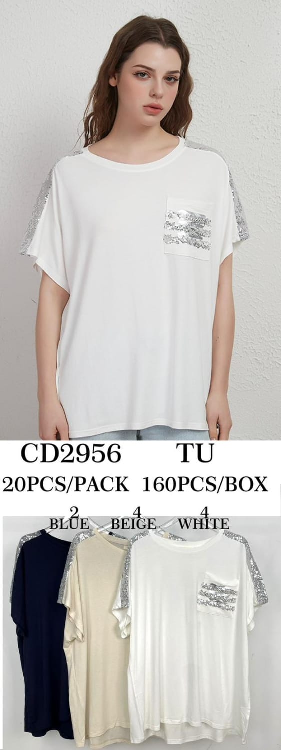T-shirt med pailletter - ITMARTS25