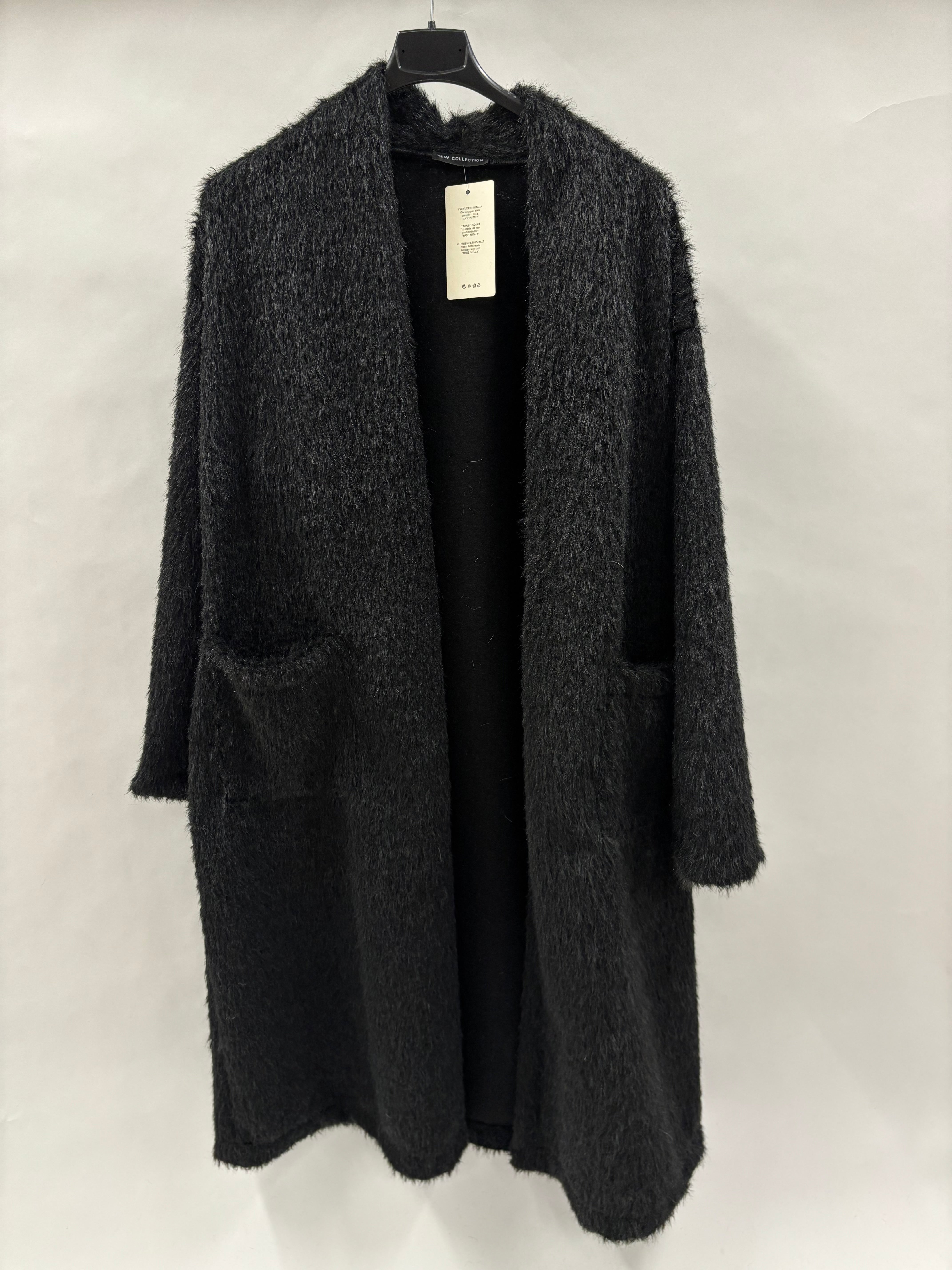 Pelscardigan med lommer, lang