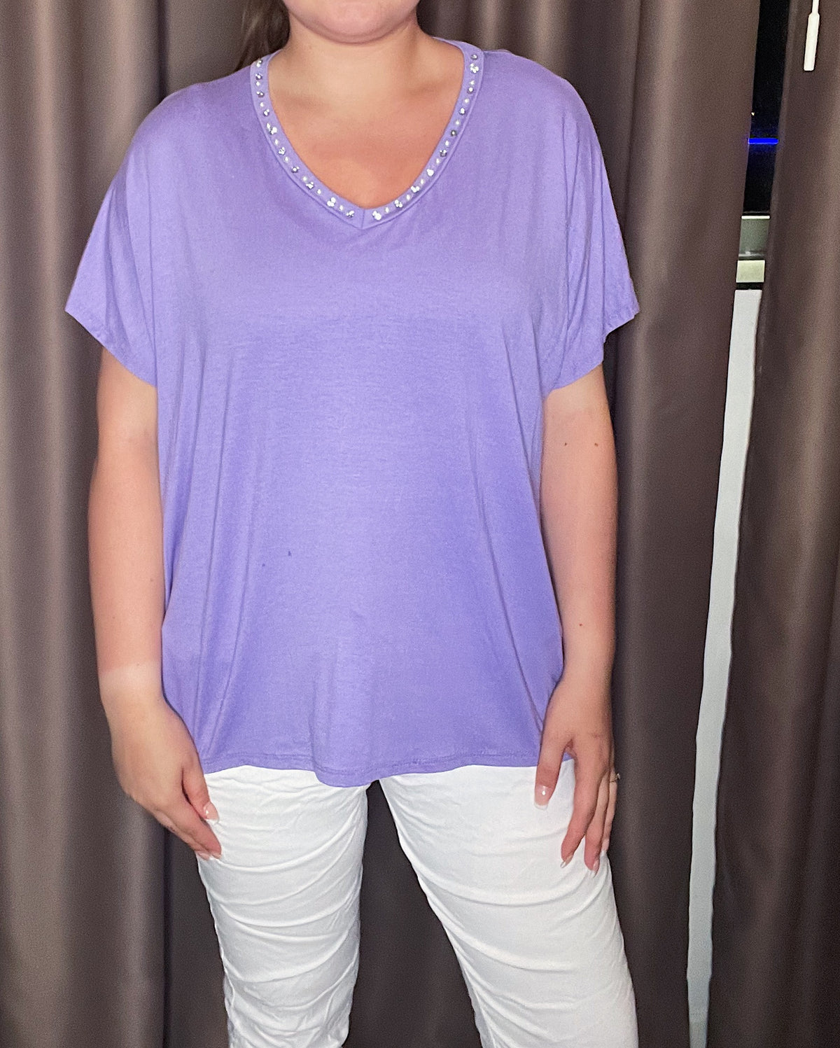 T shirt perle bling - Brystmål 130cm