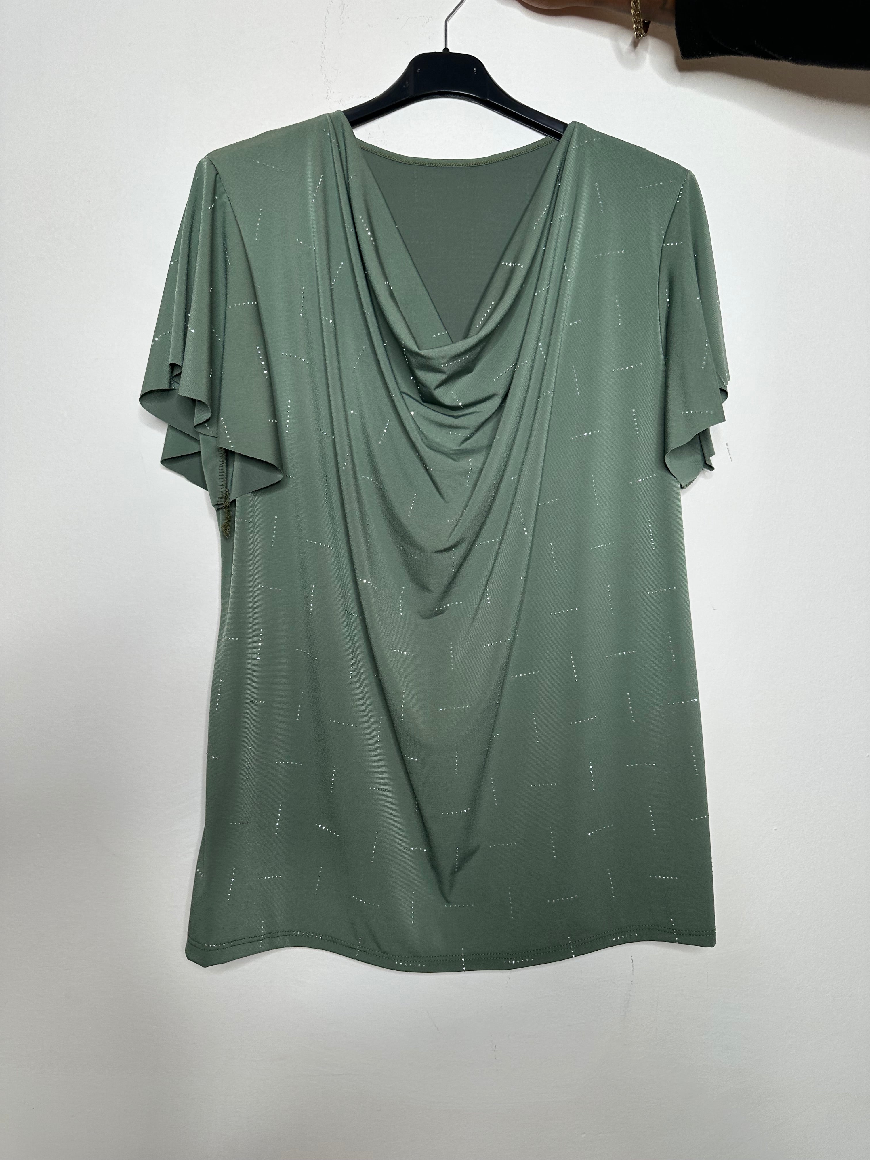 Bluse med drapering og bling - ITJULI25