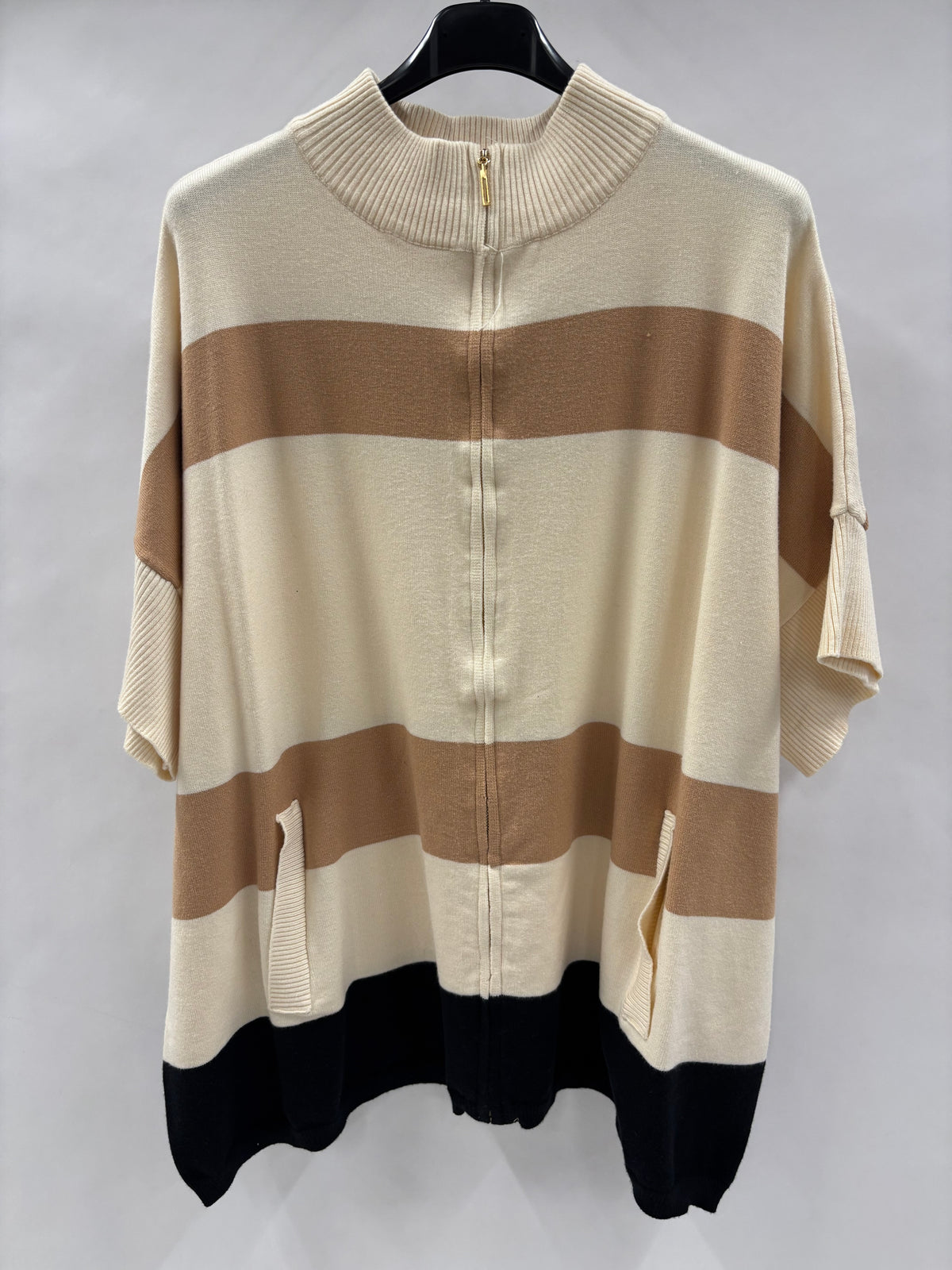 Strikcardigan Striber, Lynlås