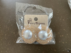 Statement Bling ørering med perle by Krone 1