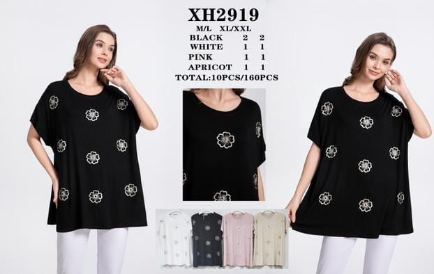 T-shirt med blomster bling - ITMARTS25