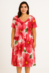 A-shape kjole med blomsterprint - ITMAJ25