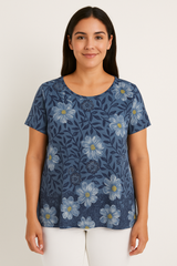 T-shirt med mix blomster print - ITMAJ25