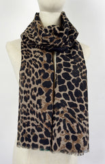 Tørklæde med leopard og glimmer